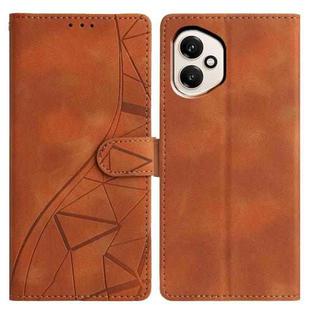 For Honor 400 Global 156.5mm Triangles Embossed Leather Phone Case(Brown)