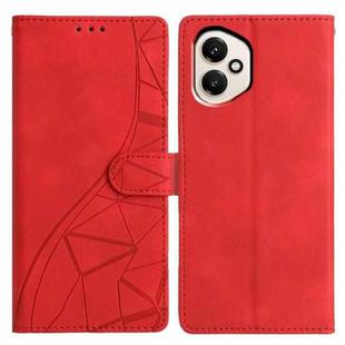 For Honor 400 Global 156.5mm Triangles Embossed Leather Phone Case(Red)