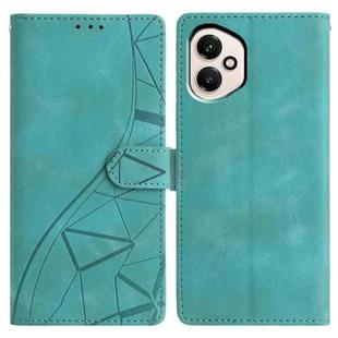 For Honor 400 Global 156.5mm Triangles Embossed Leather Phone Case(Green)