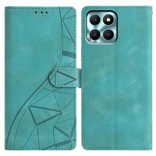 For Honor X6c 4G Triangles Embossed Leather Phone Case(Green)