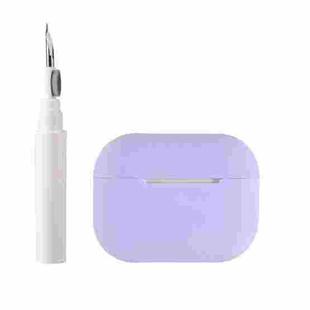 For AirPods Pro 2 Silicone Earphone Protective Case with Cleaning Pen(Light Purple)