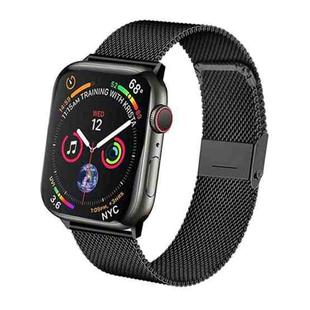 For Apple Watch 42 / 44 / 45 / 46 / 49mm xDfind Milanese Buckle Metal Watch Band(Black)