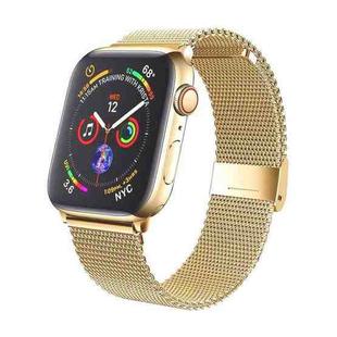 For Apple Watch 42 / 44 / 45 / 46 / 49mm xDfind Milanese Buckle Metal Watch Band(Gold)
