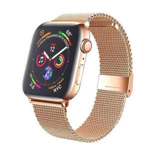 For Apple Watch 38 / 40 / 41 / S10 42mm xDfind Milanese Buckle Metal Watch Band(Rose Gold)