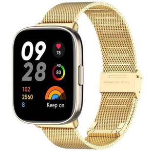 For Redmi Watch 3 xDfind Buckle Metal Steel Mesh Watch Band(Gold)