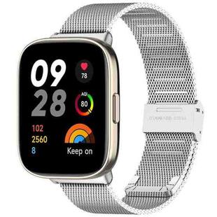 For Redmi Watch 3 xDfind Buckle Metal Steel Mesh Watch Band(Silver)