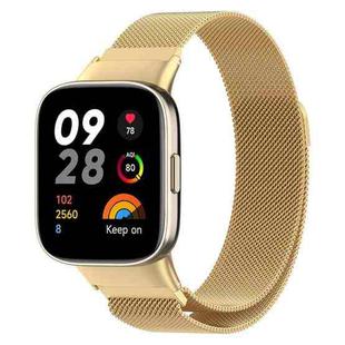 For Redmi Watch 3 xDfind Milanese Magnetic Metal Steel Mesh Watch Band(Gold)