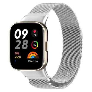 For Redmi Watch 3 xDfind Milanese Magnetic Metal Steel Mesh Watch Band(Silver)