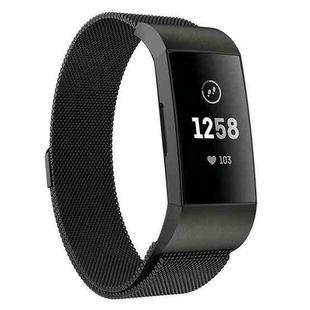 For Fitbit Charge 3 / 4 xDfind Milanese Magnetic Stainless Steel Watch Band(Black)