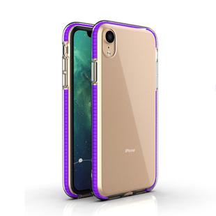 For iPhone XR TPU Double-color Shockproof Protective Case(Purple)