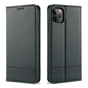 For iPhone 12 Pro Max AZNS Magnetic Calf Texture Horizontal Flip Leather Case with Card Slots & Holder & Wallet(Dark Green)