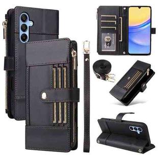 For Samsung Galaxy A16 / 26 Crossbody Strap RFID Blocking Zipper Wallet Leather Phone Case(Black)