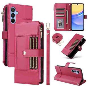 For Samsung Galaxy A16 / 26 Crossbody Strap RFID Blocking Zipper Wallet Leather Phone Case(Red)