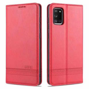For Samsung Galaxy A41 AZNS Magnetic Calf Texture Horizontal Flip Leather Case with Card Slots & Holder & Wallet(Red)