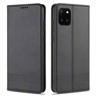 For Samsung Galaxy Note 10 Lite AZNS Magnetic Calf Texture Horizontal Flip Leather Case with Card Slots & Holder & Wallet(Black)