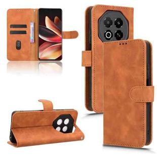 For Meizu Note 16 Skin Feel Magnetic Flip Leather Phone Case(Brown)