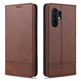 For vivo X30 / X30 Pro AZNS Magnetic Calf Texture Horizontal Flip Leather Case with Card Slots & Holder & Wallet(Dark Brown)