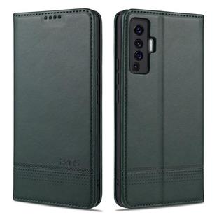 For vivo X50 / X50 Pro AZNS Magnetic Calf Texture Horizontal Flip Leather Case with Card Slots & Holder & Wallet(Dark Green)