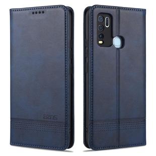 For vivo Y50 AZNS Magnetic Calf Texture Horizontal Flip Leather Case with Card Slots & Holder & Wallet(Dark Blue)