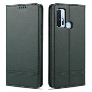 For vivo Z6 AZNS Magnetic Calf Texture Horizontal Flip Leather Case with Card Slots & Holder & Wallet(Dark Green)