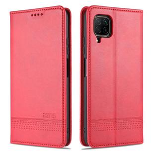 For Huawei P40 Lite / nova 6 SE AZNS Magnetic Calf Texture Horizontal Flip Leather Case with Card Slots & Holder & Wallet(Red)