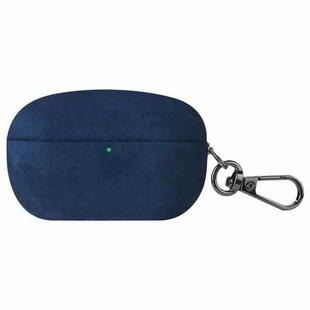 For Sony WF-1000XM5 Turned Fur Leather Earphone Case with Hook(Blue)