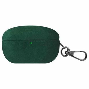 For Sony WF-1000XM5 Turned Fur Leather Earphone Case with Hook(Green)