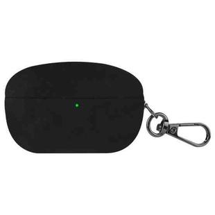 For Sony WF-1000XM5 Turned Fur Leather Earphone Case with Hook(Black)
