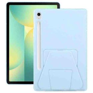 For Samsung Galaxy Tab S10 FE / S9 Folding Magnetic Holder Acrylic Leather Back Tablet Case(Sky Blue)