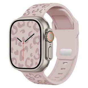 For Apple Watch 42mm / 41mm / 40mm / 38mm Buckle Concave Leopard Silicone Watch Band(Oxford Pink)
