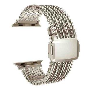 For Apple Watch 46mm / 49mm / 45mm / 44mm Mesh Magnetic Stainless Steel Watch Band(Starlight)