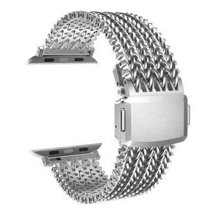 For Apple Watch 46mm / 49mm / 45mm / 44mm Mesh Magnetic Stainless Steel Watch Band(Silver)