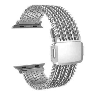 For Apple Watch 42mm / 41mm / 40mm / 38mm Mesh Magnetic Stainless Steel Watch Band(Titanium Color)