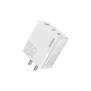 WK WP-U66 Kinkong 65W Dual USB-C / Type-C + USB GaN Fast Charger, Plug:US Plug(White)