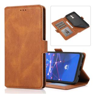 For Huawei Mate 20 Lite Retro Magnetic Closing Clasp Horizontal Flip Leather Case with Holder & Card Slots & Photo Frame & Wallet(Brown)