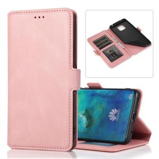 For Huawei Mate 20 Pro Retro Magnetic Closing Clasp Horizontal Flip Leather Case with Holder & Card Slots & Photo Frame & Wallet(Rose Gold)