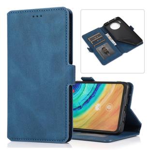 For Huawei Mate 30 Retro Magnetic Closing Clasp Horizontal Flip Leather Case with Holder & Card Slots & Photo Frame & Wallet(Navy Blue)