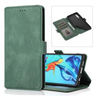 For Huawei P30 Retro Magnetic Closing Clasp Horizontal Flip Leather Case with Holder & Card Slots & Photo Frame & Wallet(Green)