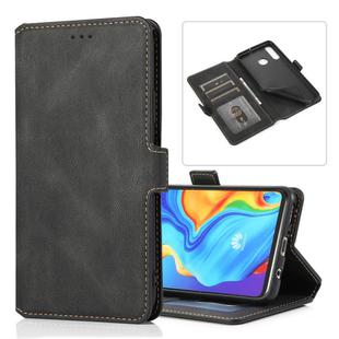 For Huawei P30 Lite Retro Magnetic Closing Clasp Horizontal Flip Leather Case with Holder & Card Slots & Photo Frame & Wallet(Black)