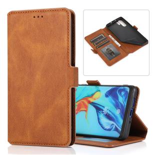 For Huawei P30 Pro Retro Magnetic Closing Clasp Horizontal Flip Leather Case with Holder & Card Slots & Photo Frame & Wallet(Brown)