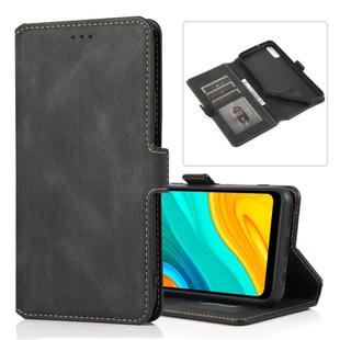 For Huawei Enjoy 10e Retro Magnetic Closing Clasp Horizontal Flip Leather Case with Holder & Card Slots & Photo Frame & Wallet(Black)