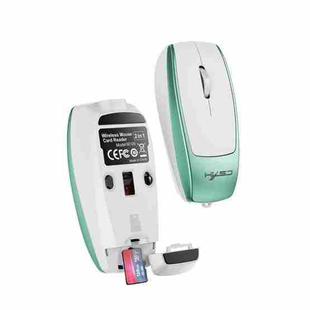 HXSJ M109 Mini Wireless Mouse, 3D Right, TF Card Reader, 4D Mute Buttons(Light Green)