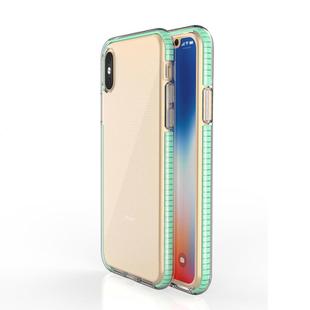 For iPhone X / XS TPU Double-color Shockproof Protective Case(Mint Green)