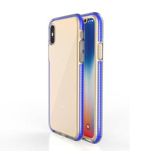 For iPhone X / XS TPU Double-color Shockproof Protective Case(Blue)