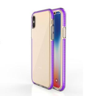 For iPhone X / XS TPU Double-color Shockproof Protective Case(Purple)