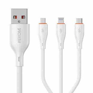 WK WDC-79 3 in 1 Kinkong Flash Series 1.2m 66W PVC Fast Charging Data Cable, Interface:USB to Type-C+8 Pin+Micro(White)