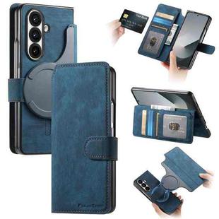 For Samsung Galax Z Fold7 5G CaseNeo MagSafe RFID Anti-theft Retro Leather Phone Case(Blue)