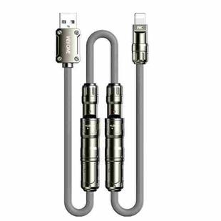 WK WDC-77 Convertible 3 in 1 240W Ultra-Fast ChargingTrue Silicone Data Cable, Interface:6 in 1(Gray)