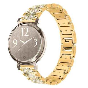 14mm For Garmin Lily 2 xDfind Diamond Jewelry Steel Watch Band(Gold)
