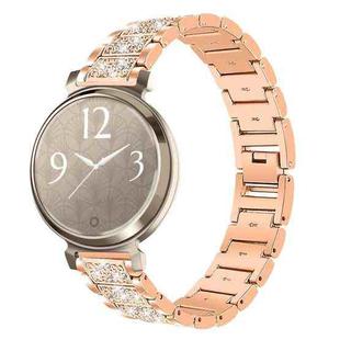 14mm For Garmin Lily 2 xDfind Diamond Jewelry Steel Watch Band(Rose Gold)